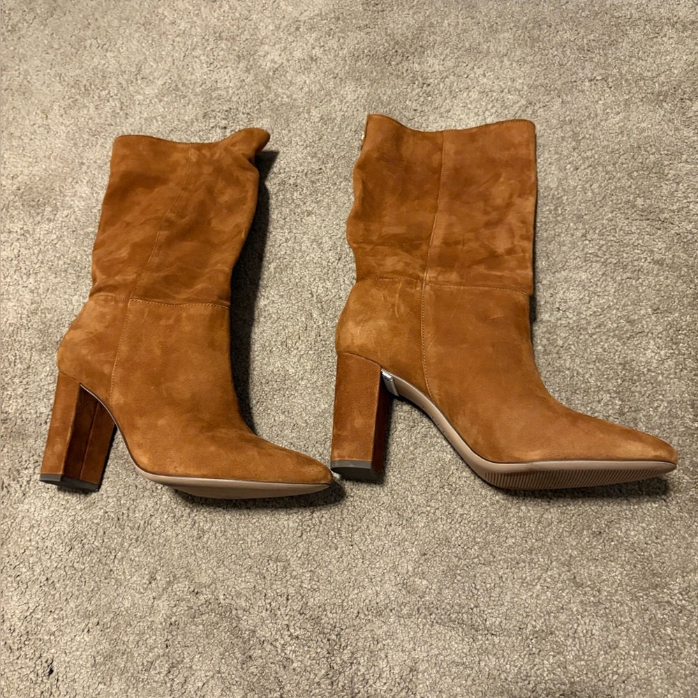 Ralph Lauren Camel Suede Women's Boots Size 8.5.
